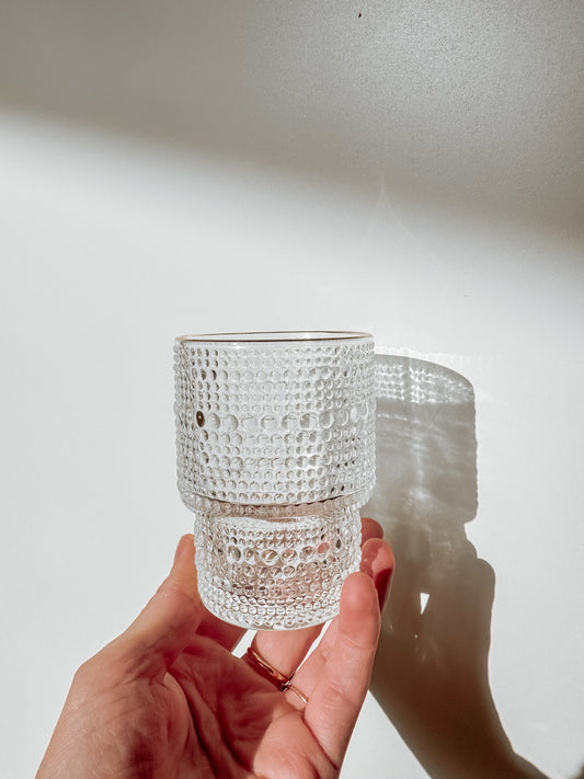 Vintage bubbelglas waterglazen - set van 6