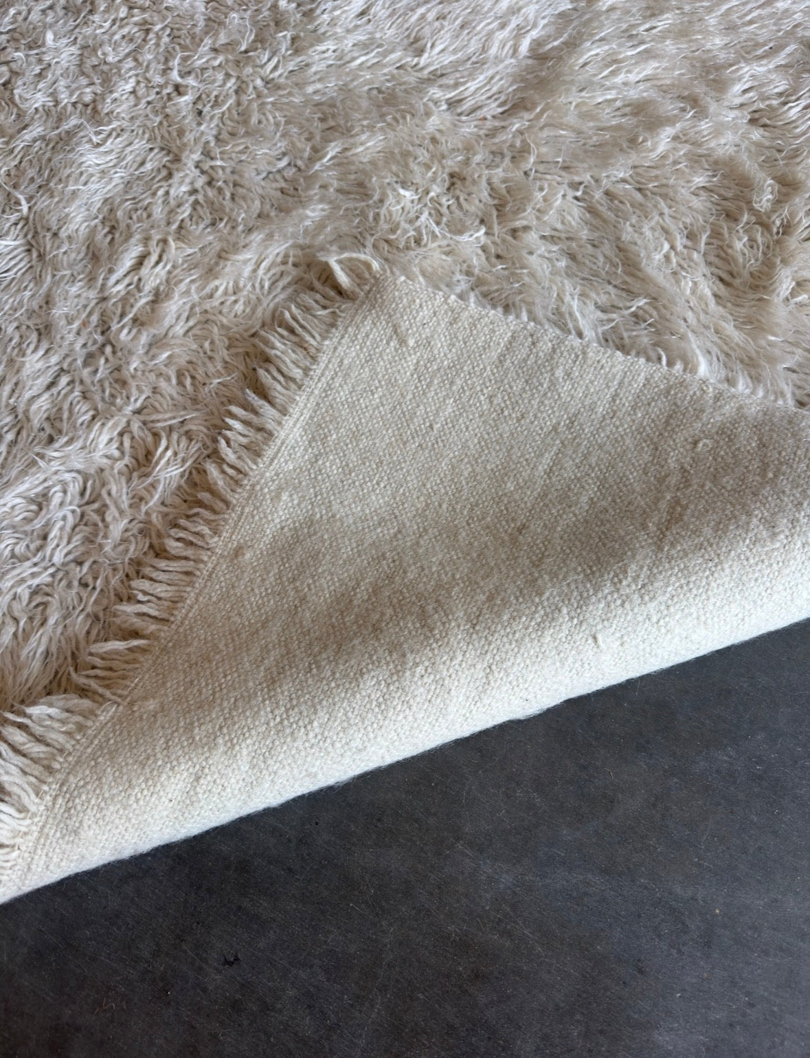 Vintage shaggy Flokati vloerkleed van 100% wol 170x240cm