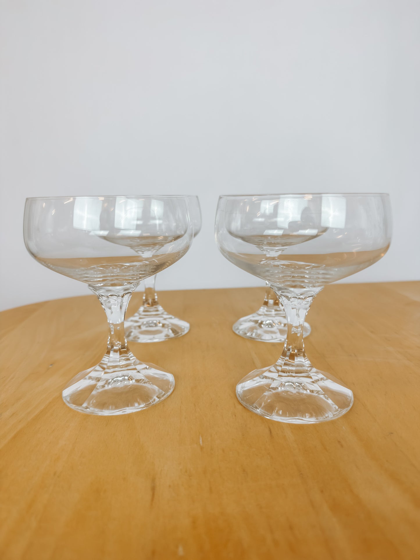 Set van 4 kristallen champagne coupes