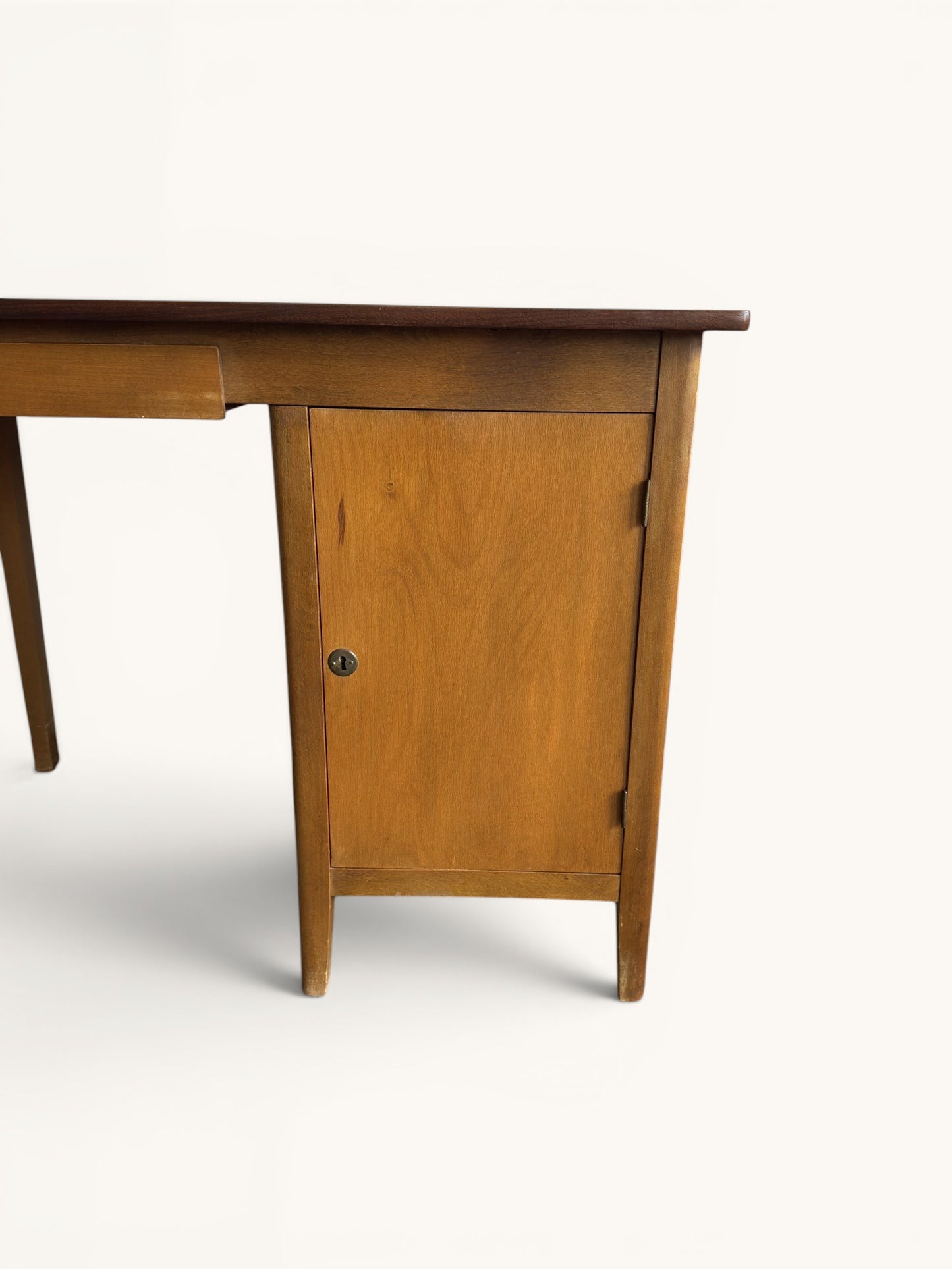 Vintage Deens bureau uit de jaren '60 met lade en kastje