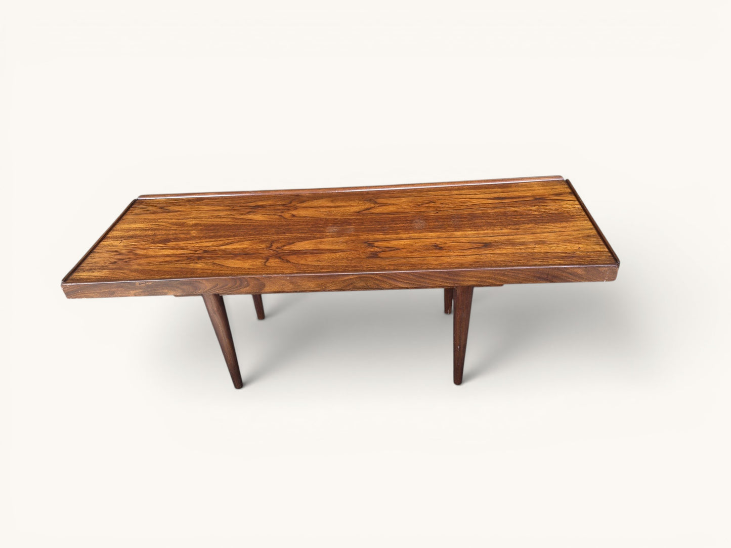 Mid century modern salontafel teakhout met omkeerbaar blad