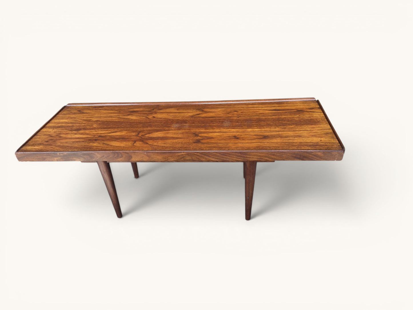 Mid century modern salontafel teakhout met omkeerbaar blad