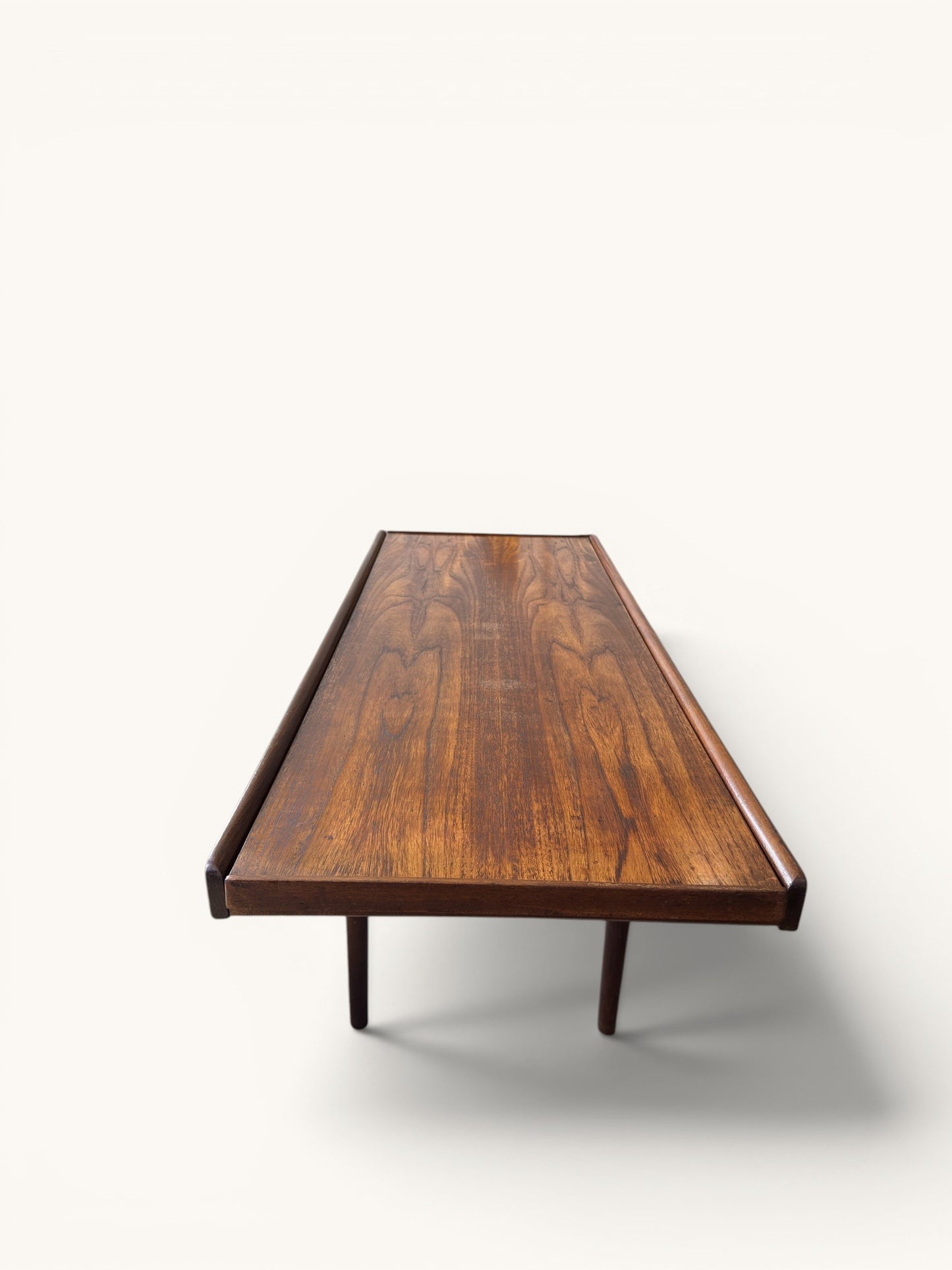 Mid century modern salontafel teakhout met omkeerbaar blad