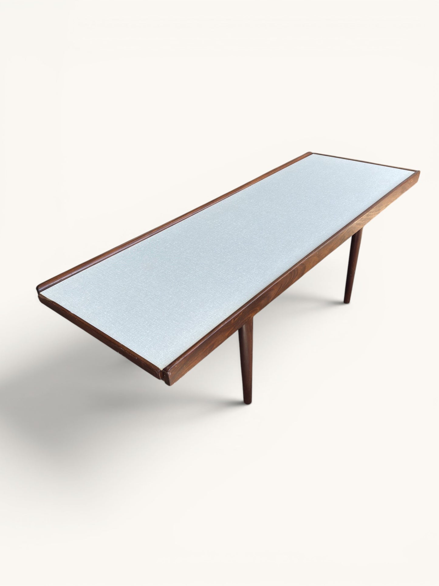 Mid century modern salontafel teakhout met omkeerbaar blad