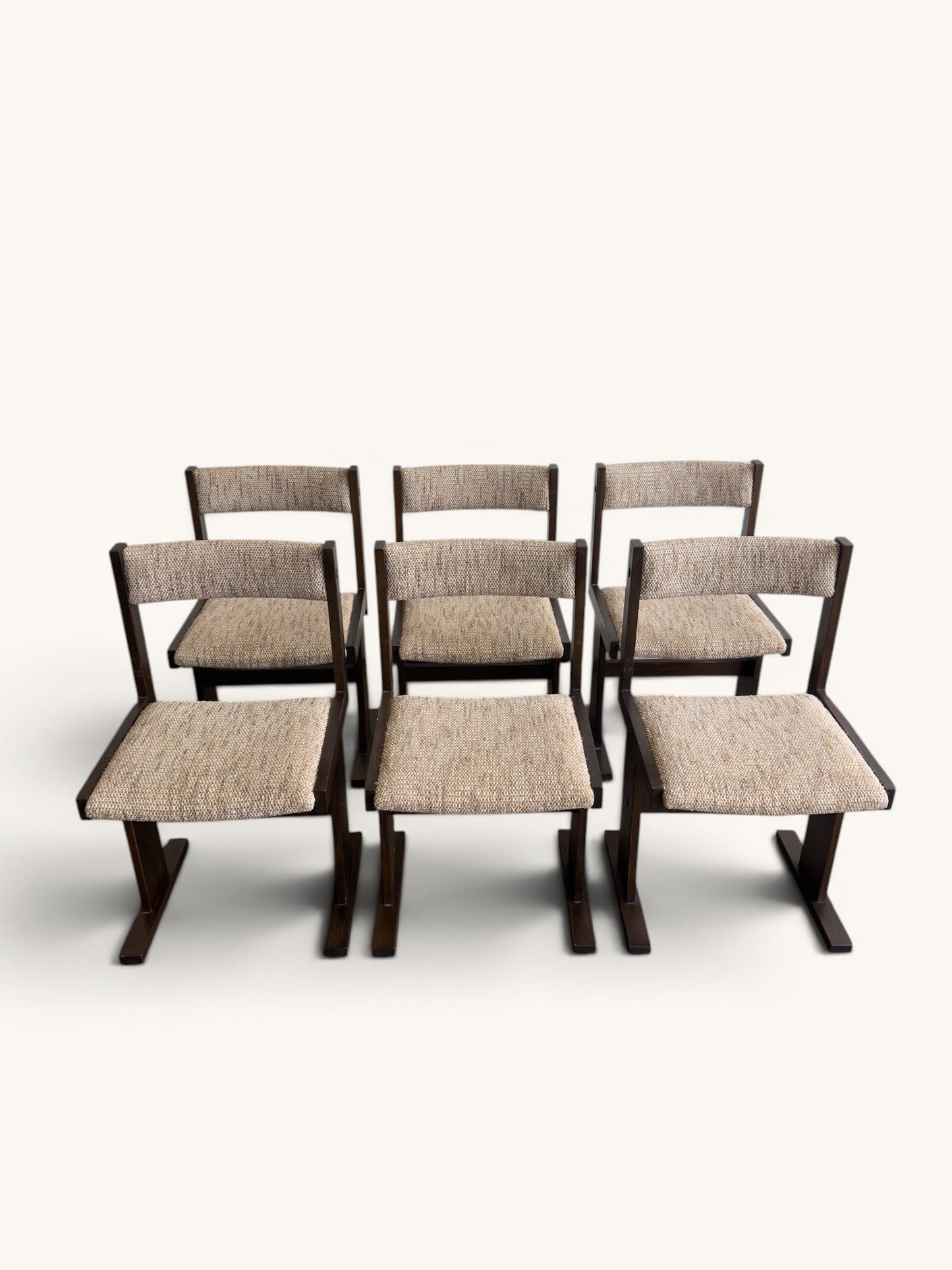 Set van 6 Deense eetkamerstoelen van Poul H. Poulsen voor Gangsø Møbler