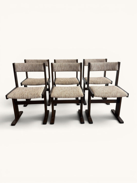Set van 6 Deense eetkamerstoelen van Poul H. Poulsen voor Gangsø Møbler