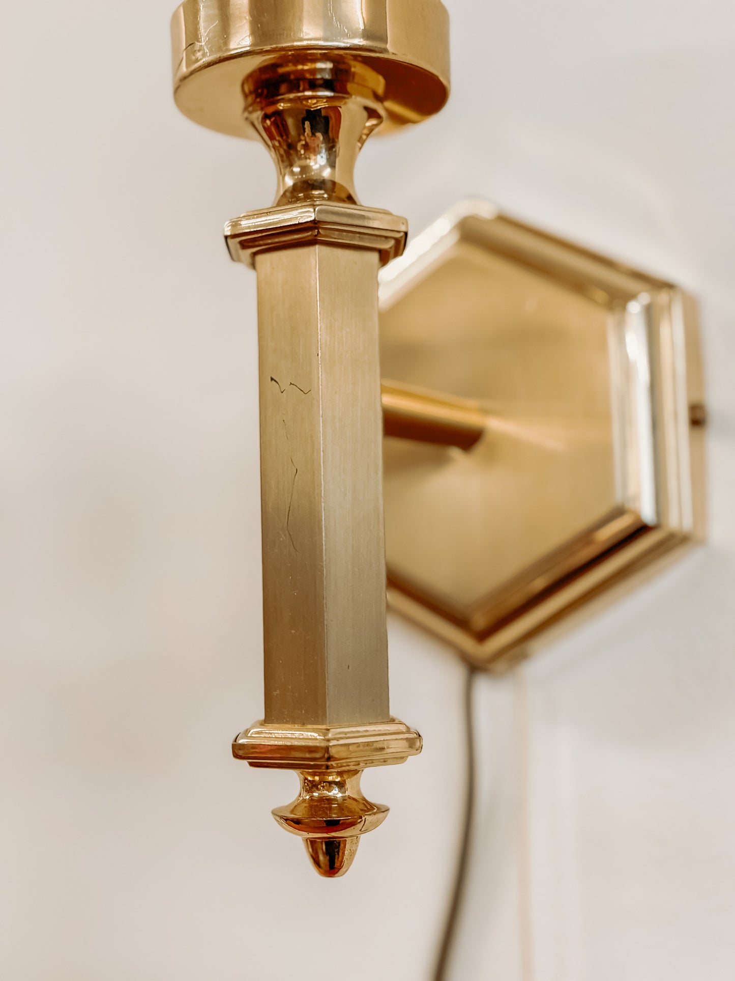 Set van 2 messing wandlampjes in Hollywood Regency stijl