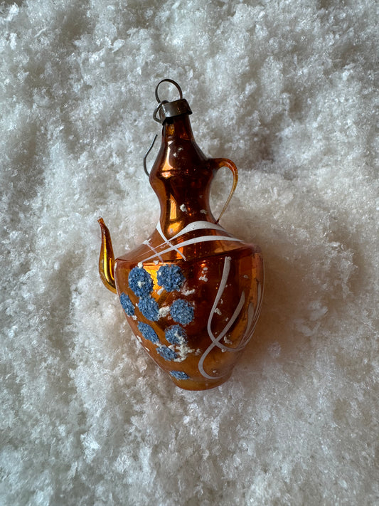 Antique glass teapot ornament 