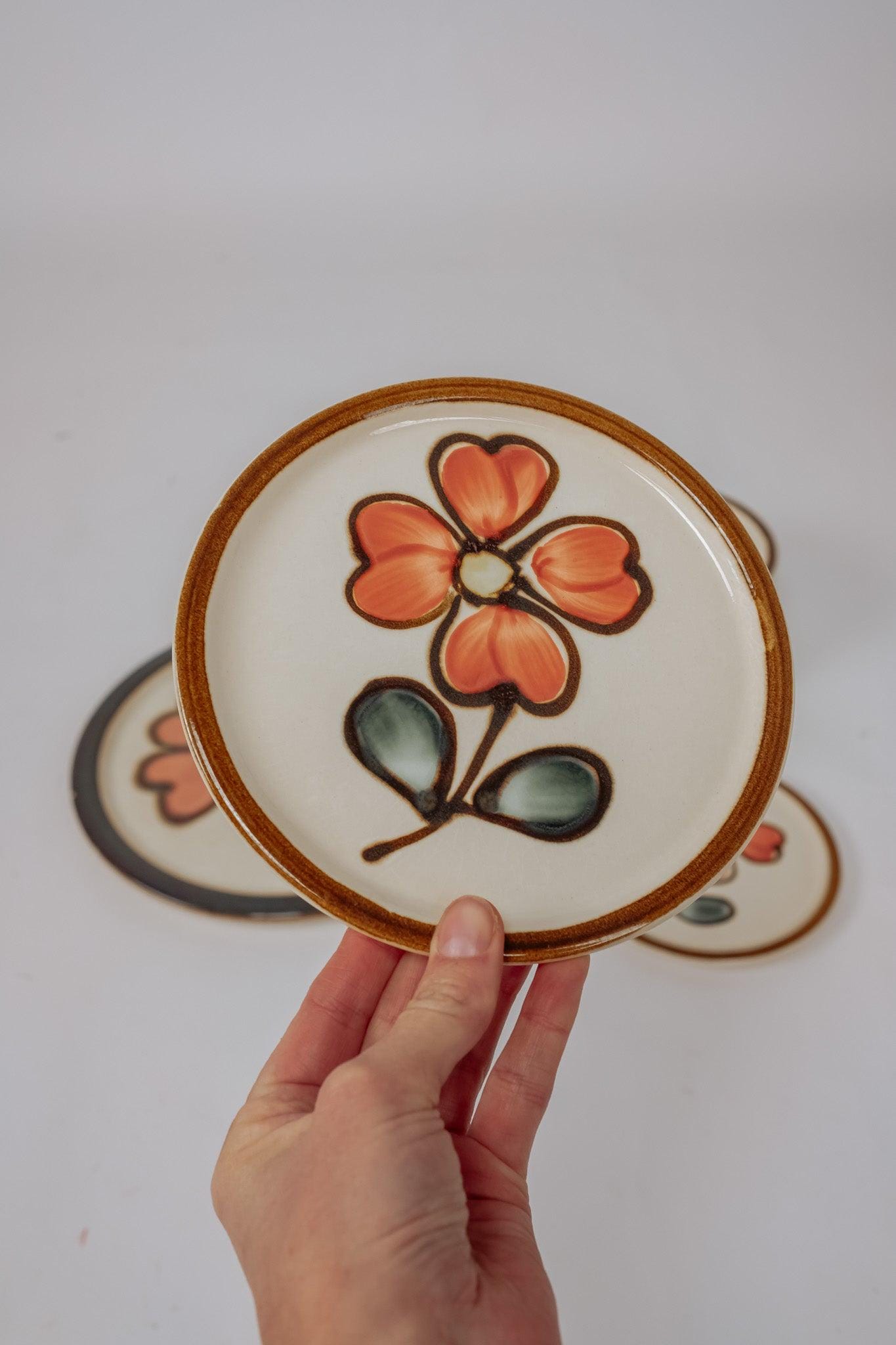 Vintage Jaren 70 gebaksborden set