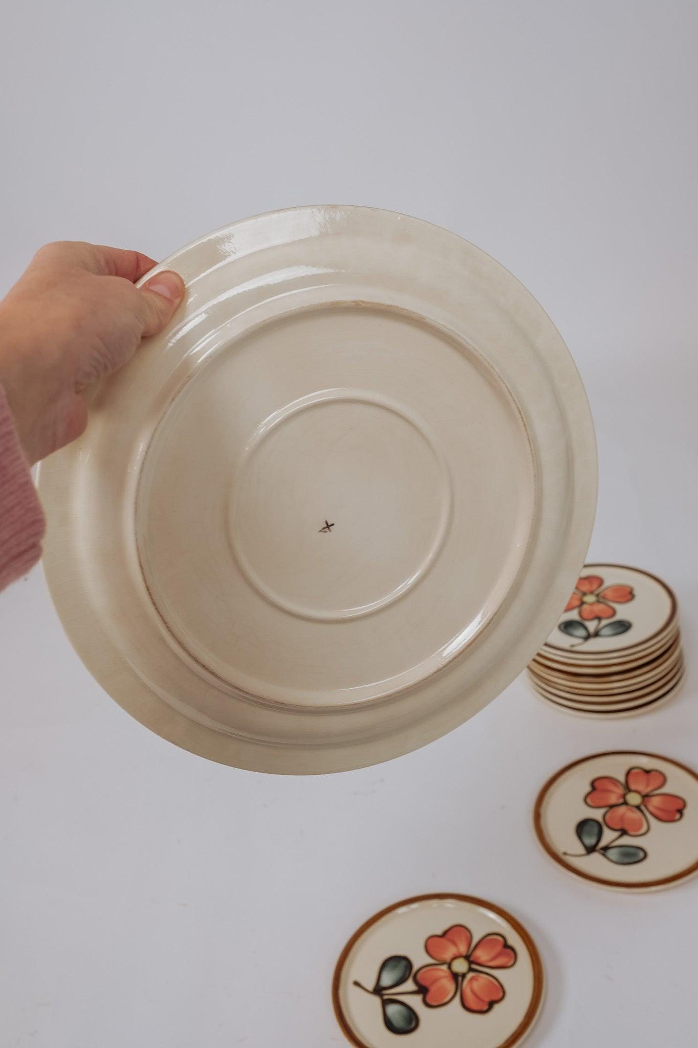 Vintage Jaren 70 gebaksborden set