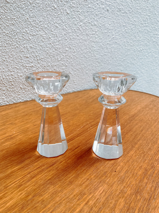 2 crystal candlesticks