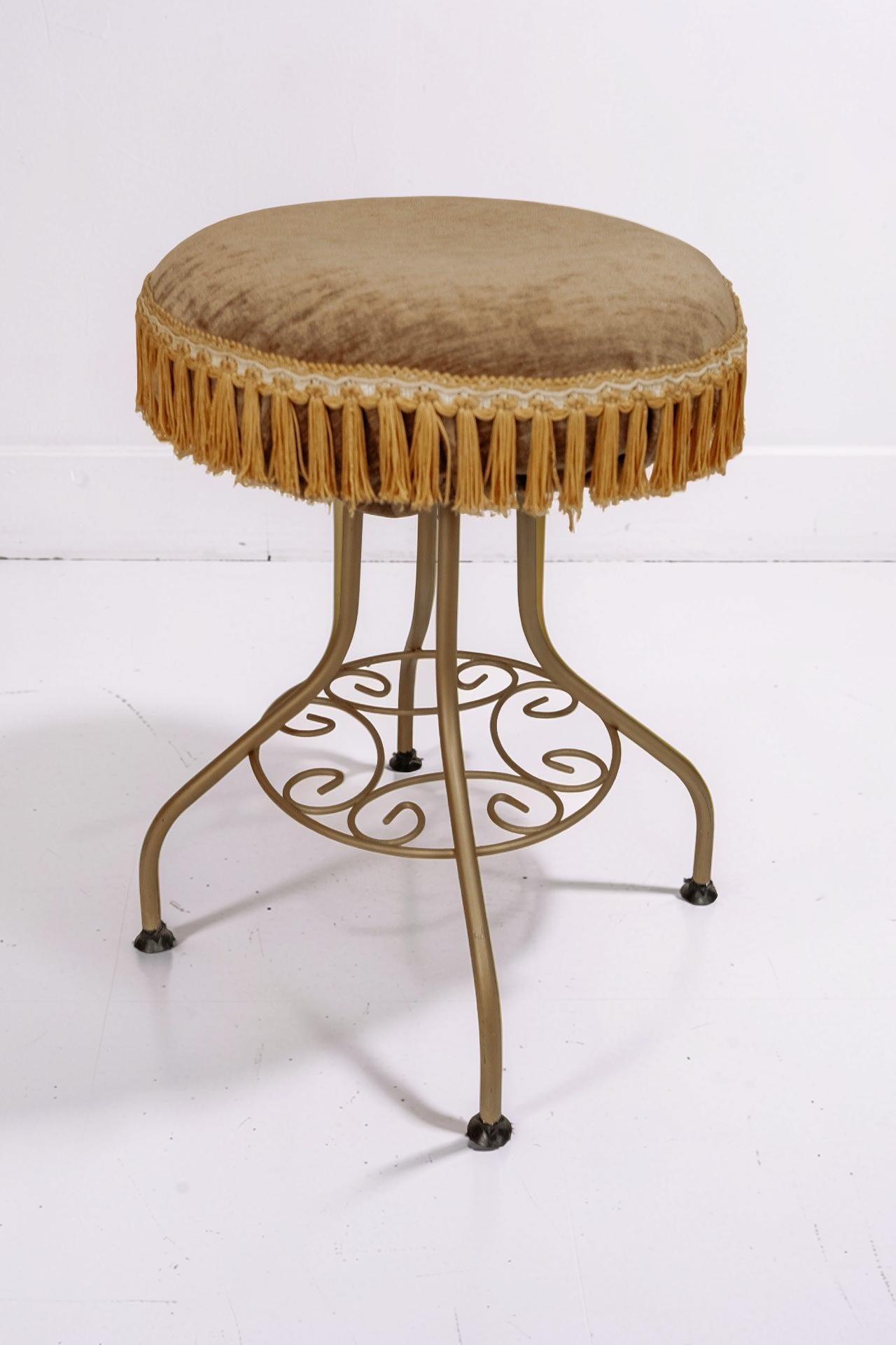 Vintage messing vanity kaptafel met krukje