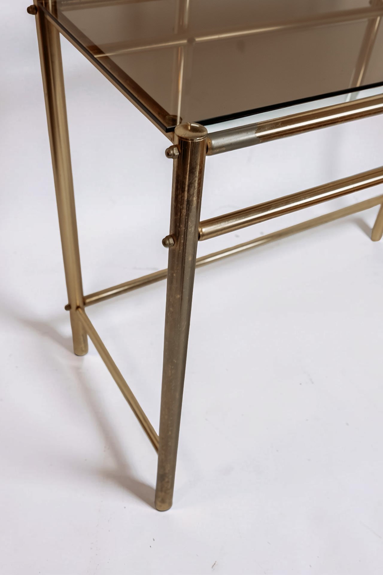 Vintage messing vanity kaptafel met krukje