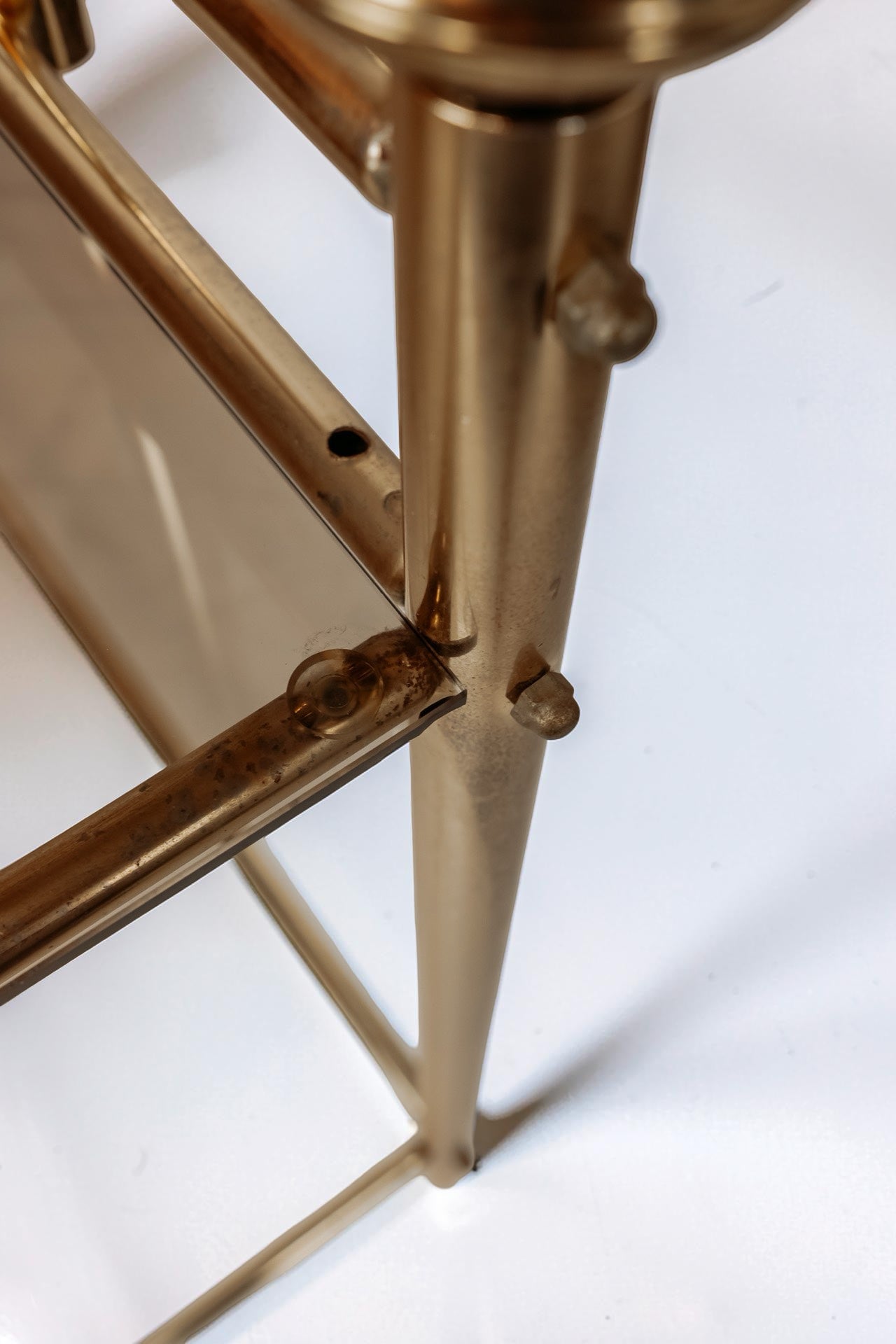 Vintage messing vanity kaptafel met krukje