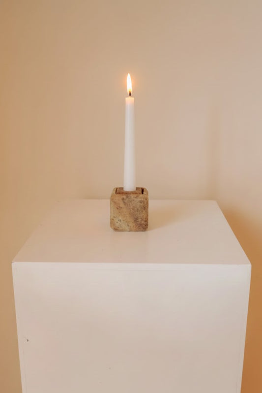 Natural stone adjustable candlestick